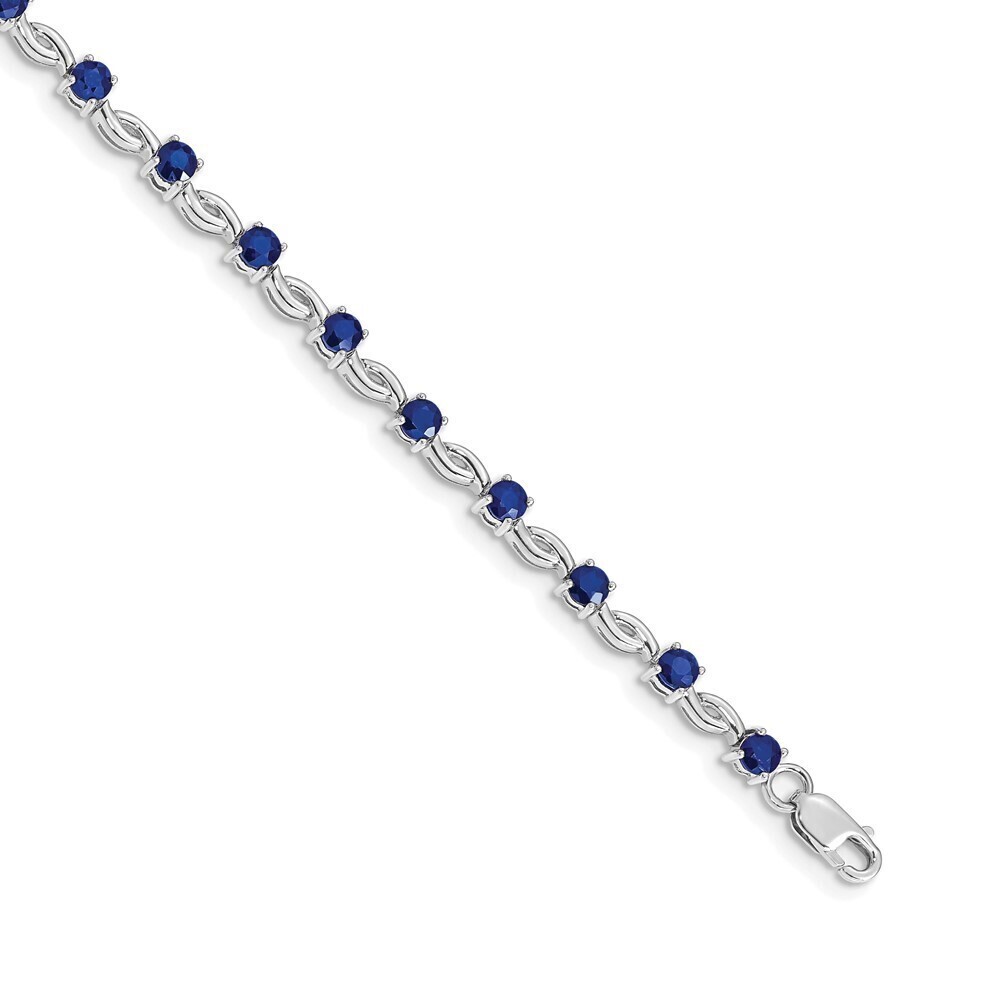 Kazi Luxury 14k White Gold Sapphire Bracelet